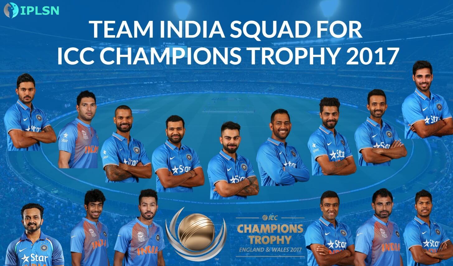 Team INDIA squad for ICC Champions Trophy 2017